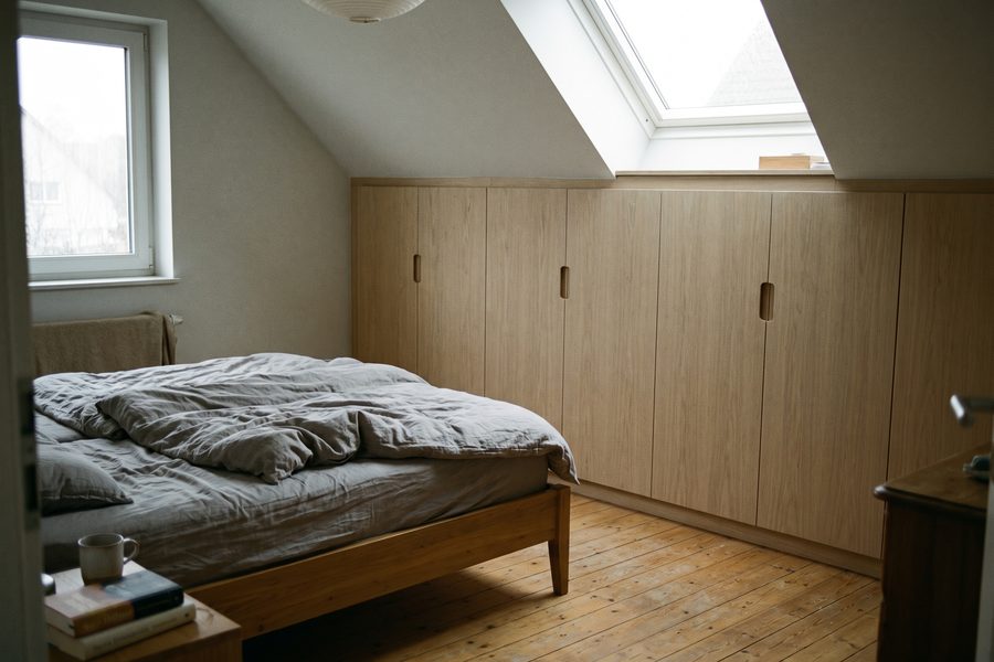 Einbauschrank unter einer Dachschräge