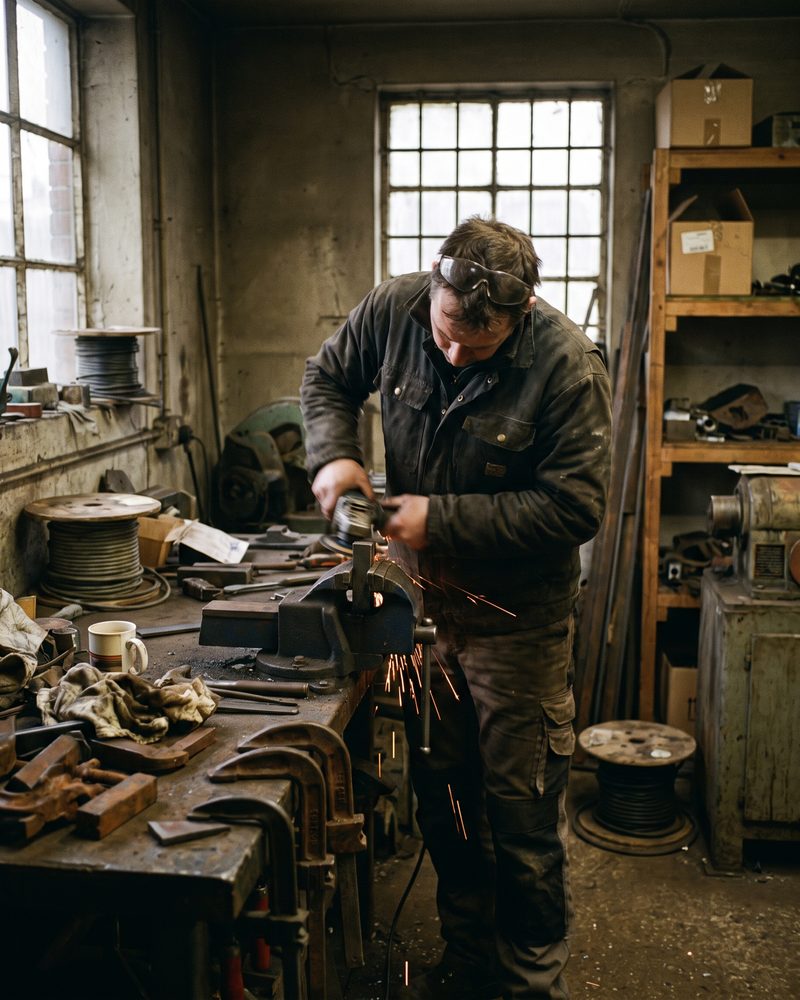 Metallarbeit mit Trennschleifer